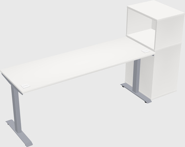 Single motor electric desk w/cabinet