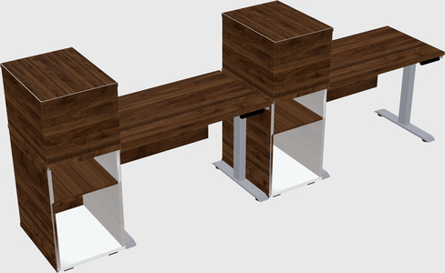 Single motor electric desk w/cabinet