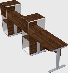 Single motor electric desk w/cabinet