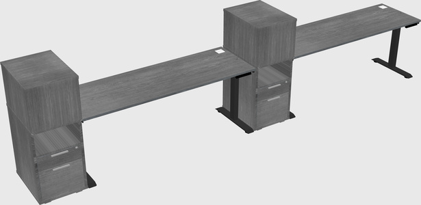 Single motor electric desk w/cabinet