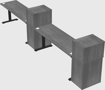 Single motor electric desk w/cabinet