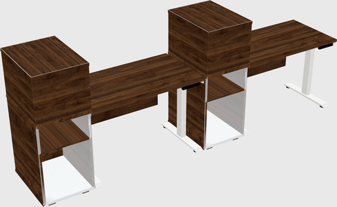 Single motor electric desk w/cabinet