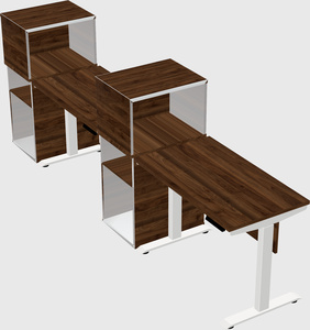 Single motor electric desk w/cabinet