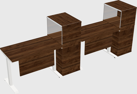 Single motor electric desk w/cabinet