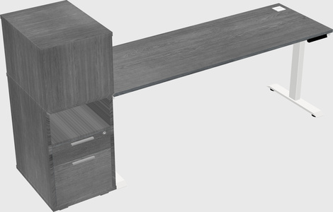 Single Motor Electric Desk W/cabinet