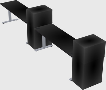 Single motor electric desk w/cabinet