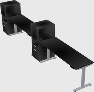 Single motor electric desk w/cabinet