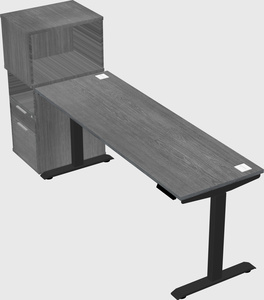 Single motor electric desk w/cabinet