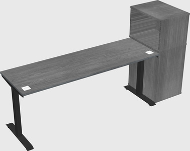 Single motor electric desk w/cabinet