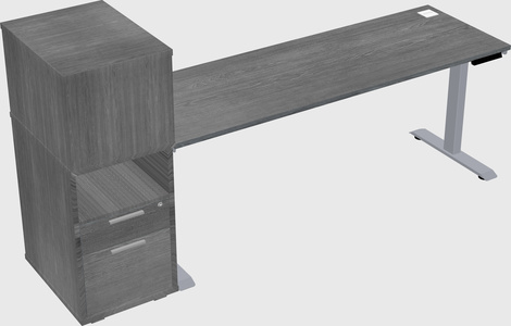 Single motor electric desk w/cabinet