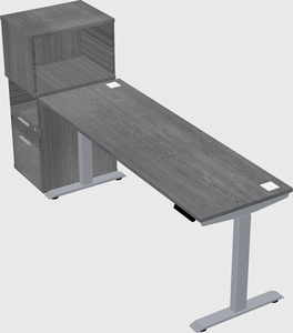 Single motor electric desk w/cabinet