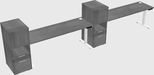 Single Motor Electric Desk W/cabinet