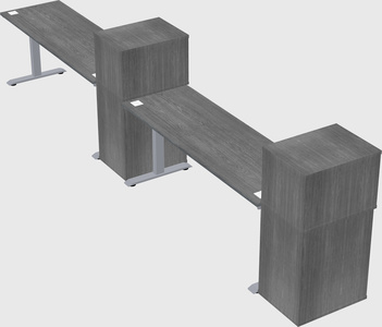 Single motor electric desk w/cabinet