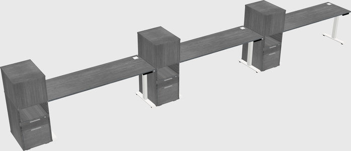 Single Motor Electric Desk W/cabinet