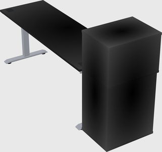 Single motor electric desk w/cabinet