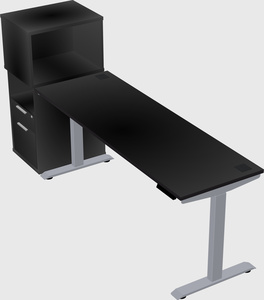 Single motor electric desk w/cabinet