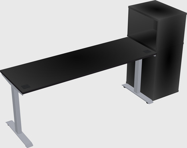 Single motor electric desk w/cabinet