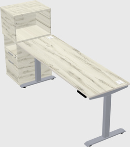 Single motor electric desk w/cabinet