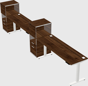 Single motor electric desk w/cabinet
