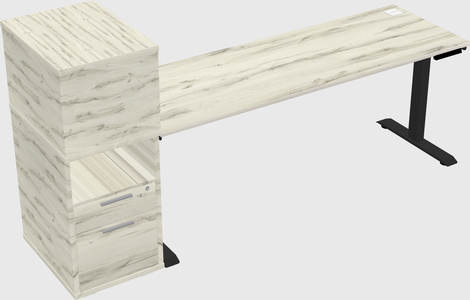 Single motor electric desk w/cabinet