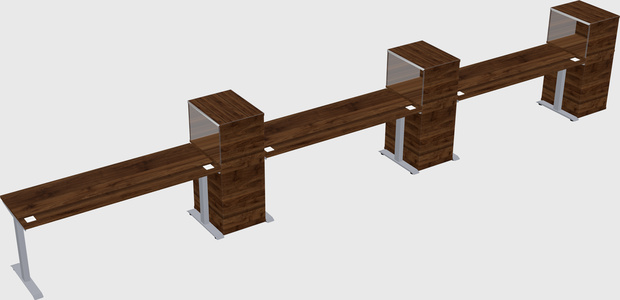 Single motor electric desk w/cabinet
