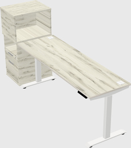 Single motor electric desk w/cabinet