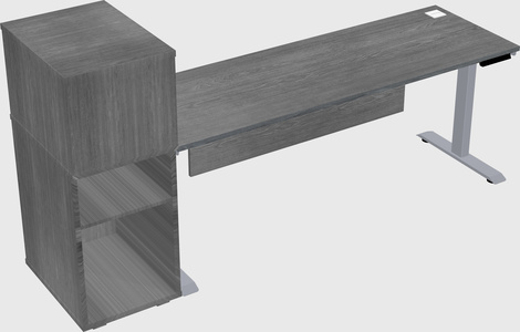 Single motor electric desk w/cabinet
