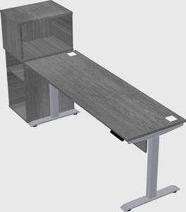 Single motor electric desk w/cabinet