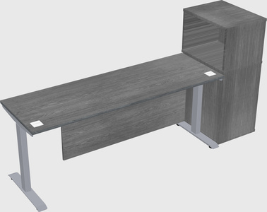 Single motor electric desk w/cabinet