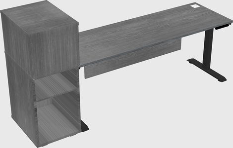Single motor electric desk w/cabinet