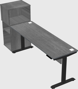 Single motor electric desk w/cabinet