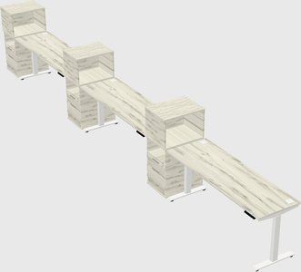 Single motor electric desk w/cabinet