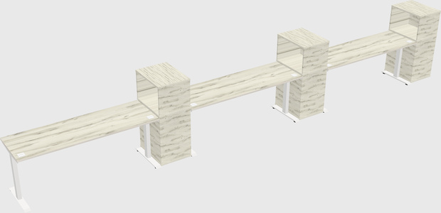 Single motor electric desk w/cabinet