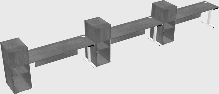 Single motor electric desk w/cabinet