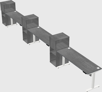 Single motor electric desk w/cabinet