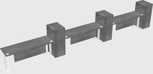 Single motor electric desk w/cabinet