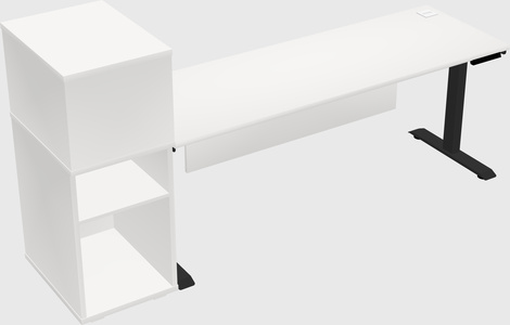 Single motor electric desk w/cabinet