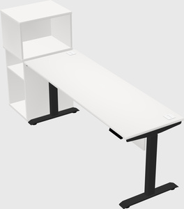 Single motor electric desk w/cabinet