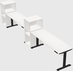 Single motor electric desk w/cabinet