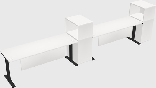 Single motor electric desk w/cabinet