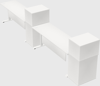 Single motor electric desk w/cabinet
