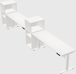 Single motor electric desk w/cabinet