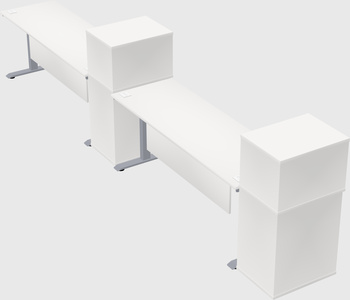Single motor electric desk w/cabinet