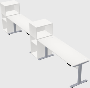Single motor electric desk w/cabinet
