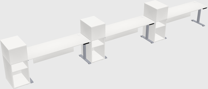 Single motor electric desk w/cabinet