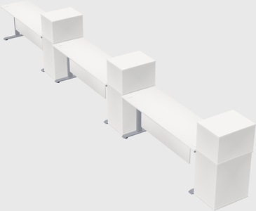 Single motor electric desk w/cabinet