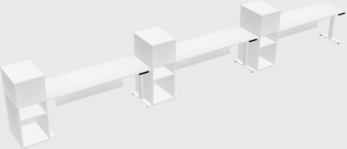Single motor electric desk w/cabinet