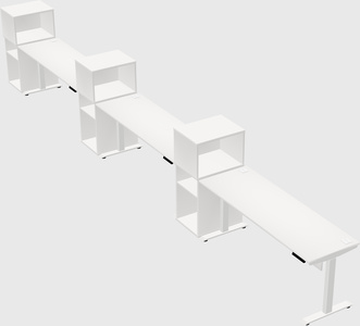 Single motor electric desk w/cabinet