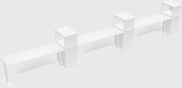 Single motor electric desk w/cabinet