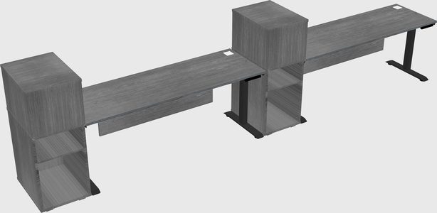 Single motor electric desk w/cabinet